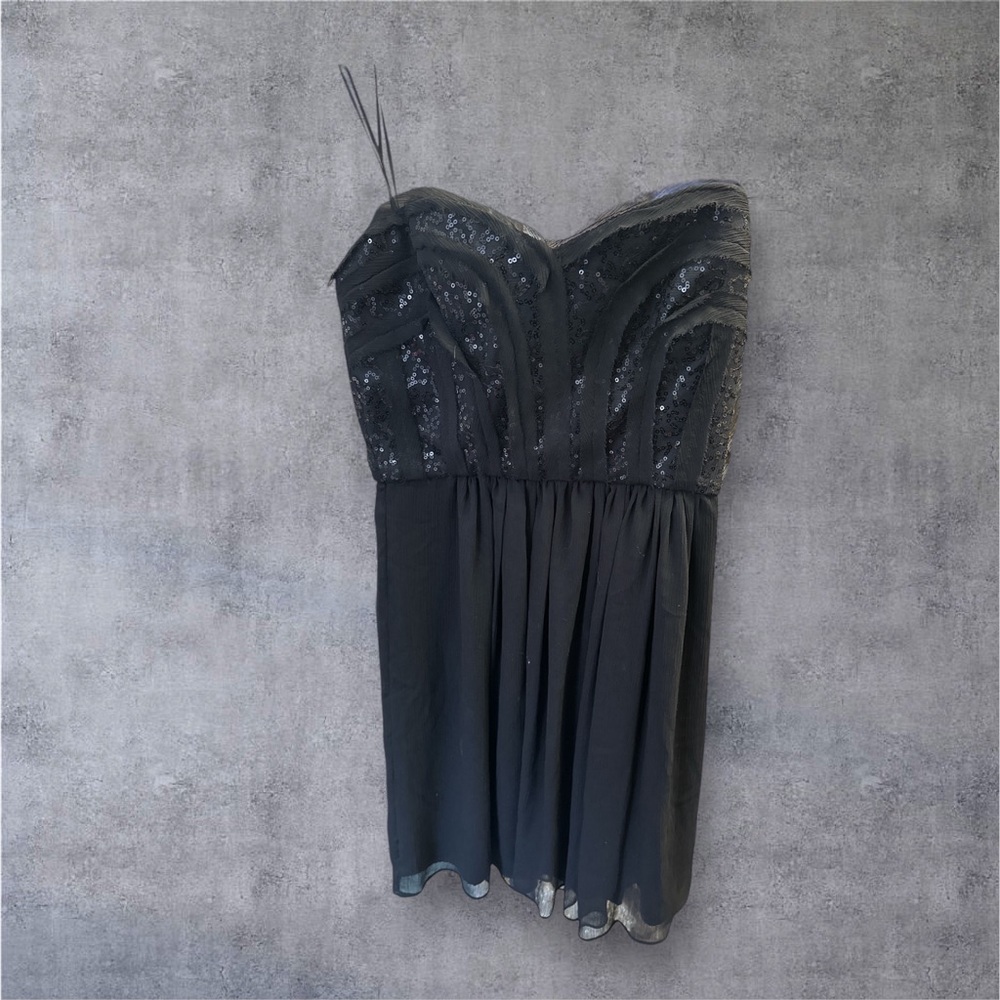 BCBG Paris Black Strapless Sequin Mini Dress NWT